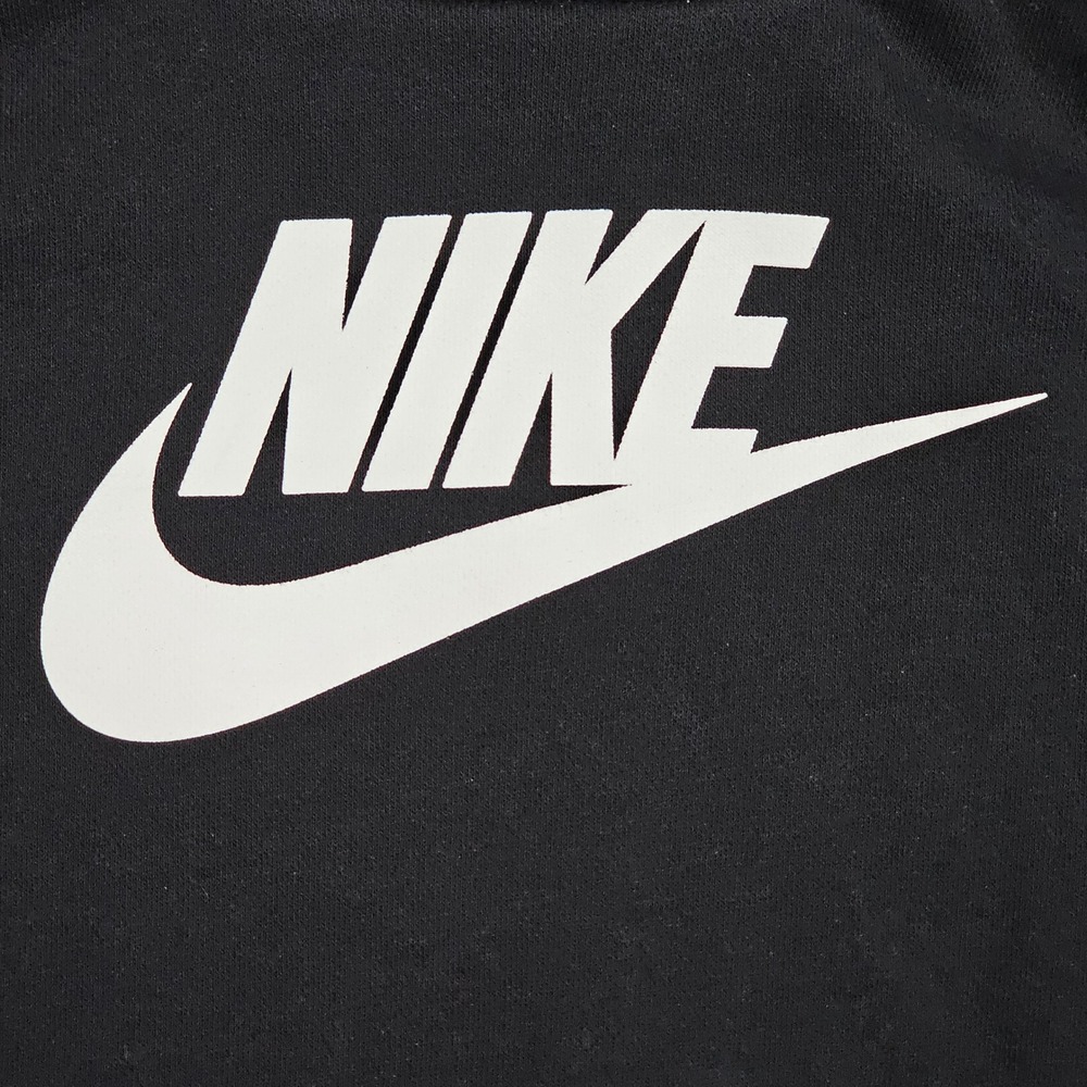 Nike Womens Large Black Futura Logo Cropped Pullover Hoodie Athletic Style - Picture 5 of 7